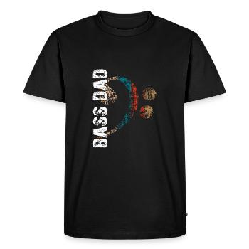 Bassdad, mon père joue de la basse, est bassiste - T-shirt Premium bio Homme - noir - Devant - Nico (187cm)
