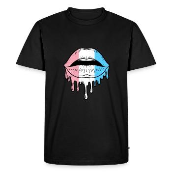 Dripping Transgender Lips Trans Pride - T-shirt Premium bio Homme - noir - Devant - Nico (187cm)