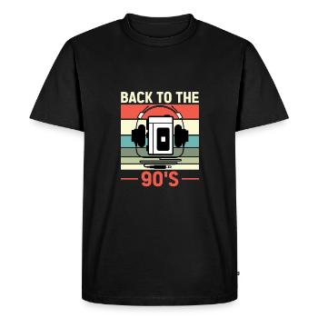 Walkman Retour aux années 90 - Idée cadeau - T-shirt Premium bio Homme - noir - Devant - Nico (187cm)