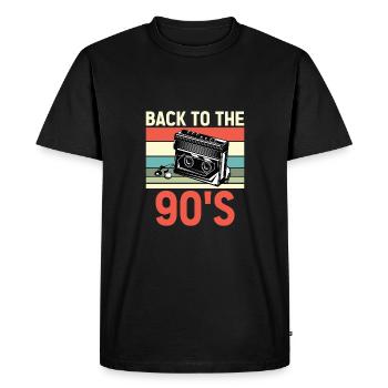Walkman Retour aux années 90 - Idée cadeau - T-shirt Premium bio Homme - noir - Devant - Nico (187cm)