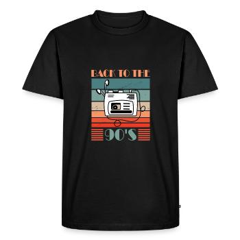 Walkman Retour aux années 90 - Idée cadeau - T-shirt Premium bio Homme - noir - Devant - Nico (187cm)