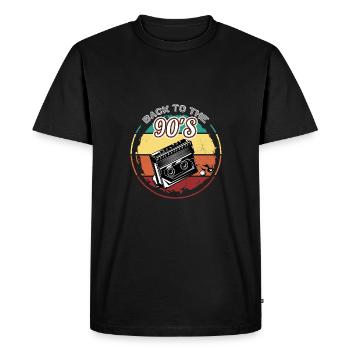 Walkman Retour aux années 90 - Idée cadeau - T-shirt Premium bio Homme - noir - Devant - Nico (187cm)