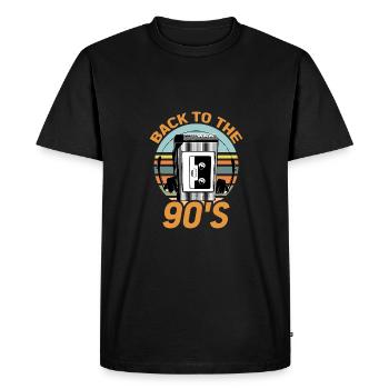 Walkman Retour aux années 90 - Idée cadeau - T-shirt Premium bio Homme - noir - Devant - Nico (187cm)