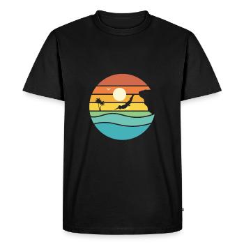 Retro Graphic Cliff Diver Cliff Diving Tombstoning - Men's Premium Organic T-Shirt - black - Front - Nico (187cm)