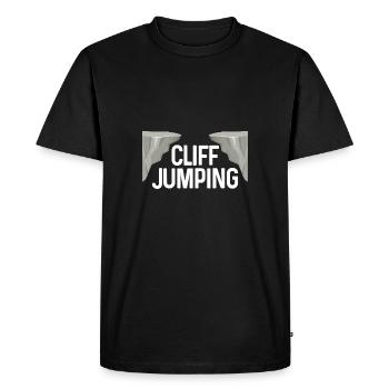 Retro Graphic Cliff Diver Cliff Diving Tombstoning - Men's Premium Organic T-Shirt - black - Front - Nico (187cm)