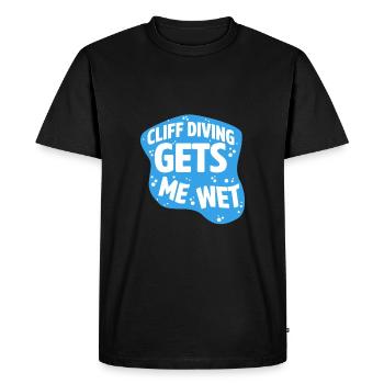 Cliff Diving Gets Me Wet Cliff Diver Base Jumping - Men's Premium Organic T-Shirt - black - Front - Nico (187cm)