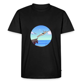Retro Graphic Cliff Diver Cliff Diving Tombstoning - Men's Premium Organic T-Shirt - black - Front - Nico (187cm)