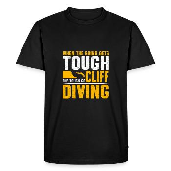 When The Going Gets Tough The Tough Go Cliff Divin - Men's Premium Organic T-Shirt - black - Front - Nico (187cm)