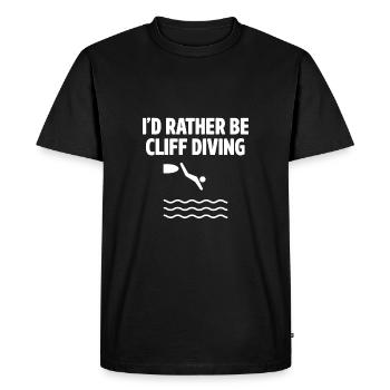 I'd Rather Be Cliff Diving Cliff Diver Base Jumpin - Men's Premium Organic T-Shirt - black - Front - Nico (187cm)