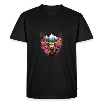 Remplacement dirndl cerf bois cerf cerf - T-shirt Premium bio Homme - noir - Devant - Nico (187cm)