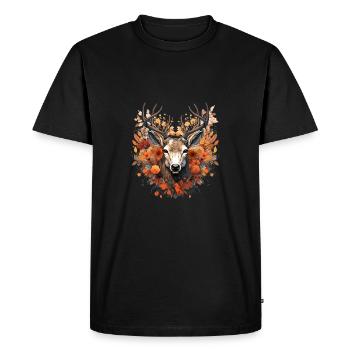 Remplacement dirndl cerf bois cerf cerf - T-shirt Premium bio Homme - noir - Devant - Nico (187cm)