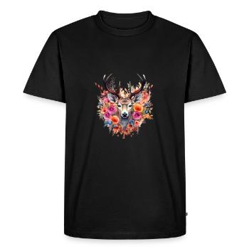 Remplacement dirndl cerf bois cerf cerf - T-shirt Premium bio Homme - noir - Devant - Nico (187cm)