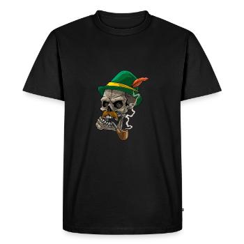 Lausbua Lausbub Lederhosen Trachten - Men's Premium Organic T-Shirt - black - Front - Nico (187cm)