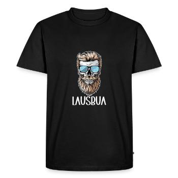 Lausbua Lausbub Lederhosen Trachten - Men's Premium Organic T-Shirt - black - Front - Nico (187cm)