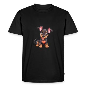Amoureux des chiens Doberman Pinscher chien Saint-Valentin - T-shirt Premium bio Homme - noir - Devant - Nico (187cm)
