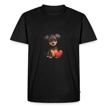 Amoureux des chiens Doberman Pinscher chien Saint-Valentin - T-shirt Premium bio Homme - noir - Devant - Nico (187cm)