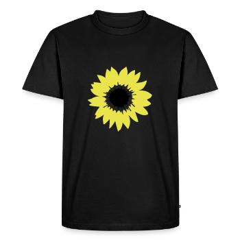 Ensoleillé motif de tournesol soleil Ensoleillé. - T-shirt Premium bio Homme - noir - Devant - Nico (187cm)