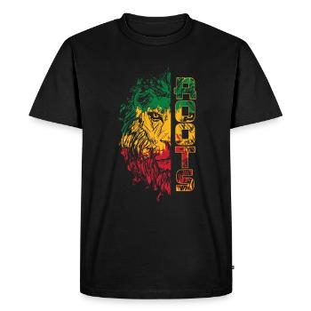 Lion Roots - Men's Premium Organic T-Shirt - black - Front - Nico (187cm)