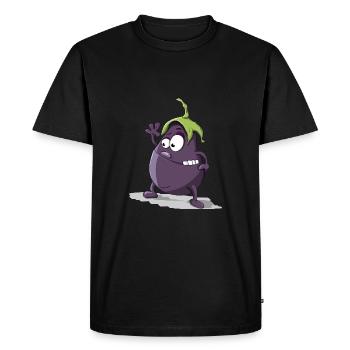 légumes aubergine drôle avec le visage Geschenkiddee - T-shirt Premium bio Homme - noir - Devant - Nico (187cm)