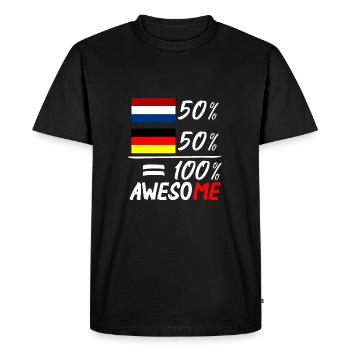 50% Néerlandais 50 % Allemand - T-shirt Premium bio Homme - noir - Devant - Nico (187cm)