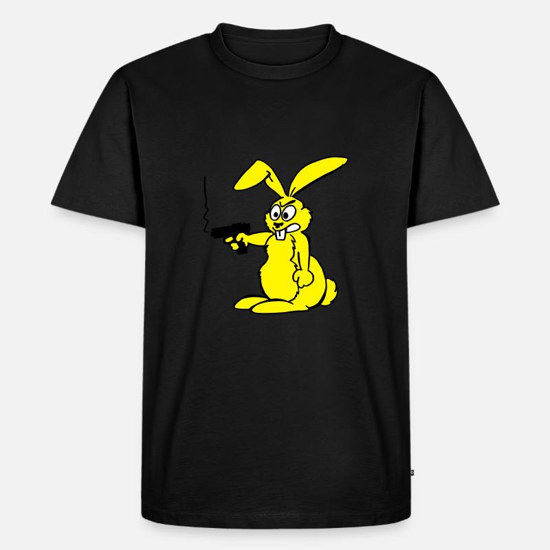 Hase mit Waffe - Männer Premium Bio T-Shirt - undefined
