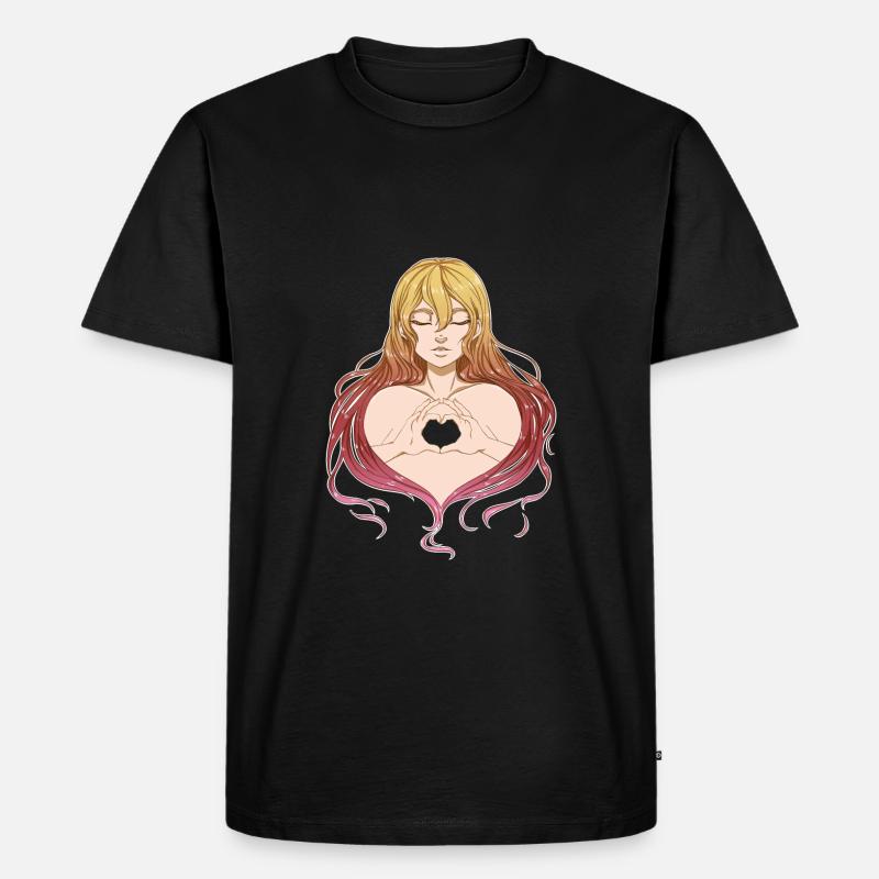 Mädchen mit Herz - Männer Premium Bio T-Shirt - undefined