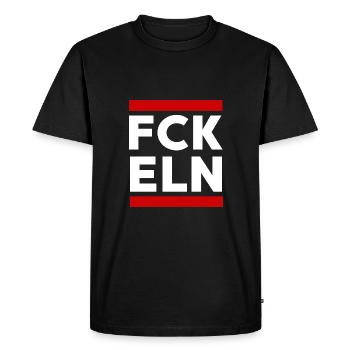 FCK ELN - Men's Premium Organic T-Shirt - black - Front - Nico (187cm)