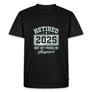 Retraite 2025 Retraité Pension Retraité - T-shirt Premium bio Homme - noir - Devant - Nico (187cm)