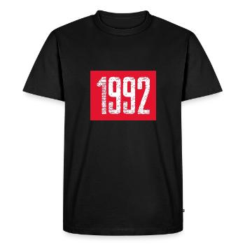 1992 - Men's Premium Organic T-Shirt - black - Front - Nico (187cm)