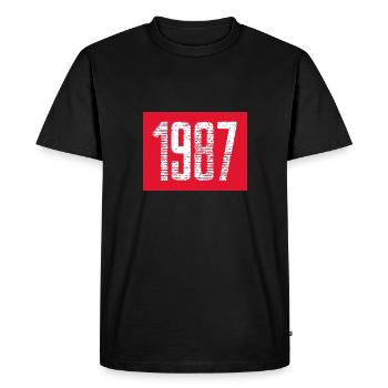 1987 - Men's Premium Organic T-Shirt - black - Front - Nico (187cm)