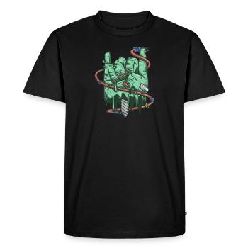 Green Horns - Men's Premium Organic T-Shirt - black - Front - Nico (187cm)