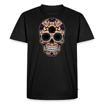 Sugar Skull - Men's Premium Organic T-Shirt - black - Front - Nico (187cm)