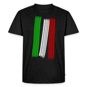 Drapeau national italien de couleurs drapeau créatif - T-shirt Premium bio Homme - noir - Devant - Nico (187cm)