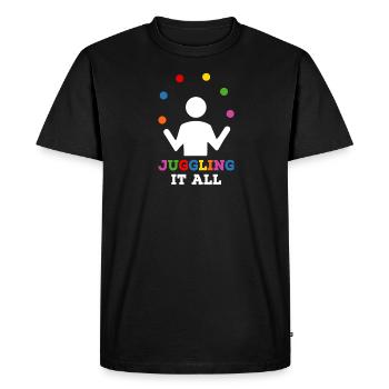 juggle - Men's Premium Organic T-Shirt - black - Front - Nico (187cm)