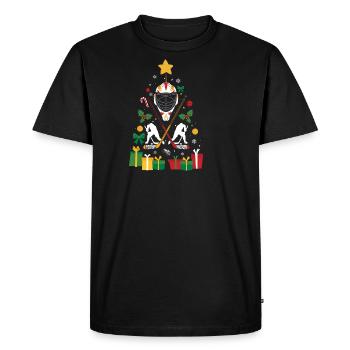 Eishockey Weihnachten Geschenk Xmas Ice Hockey - Männer Premium Bio T-Shirt - Schwarz - Vorne - Nico (187cm)