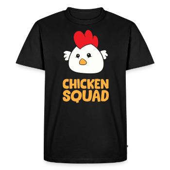 Huhn - Chicken Squad - Men's Premium Organic T-Shirt - black - Front - Nico (187cm)