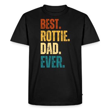 Best Rottie Papa Father's Day Gift Rottweiler - Men's Premium Organic T-Shirt - black - Front - Nico (187cm)