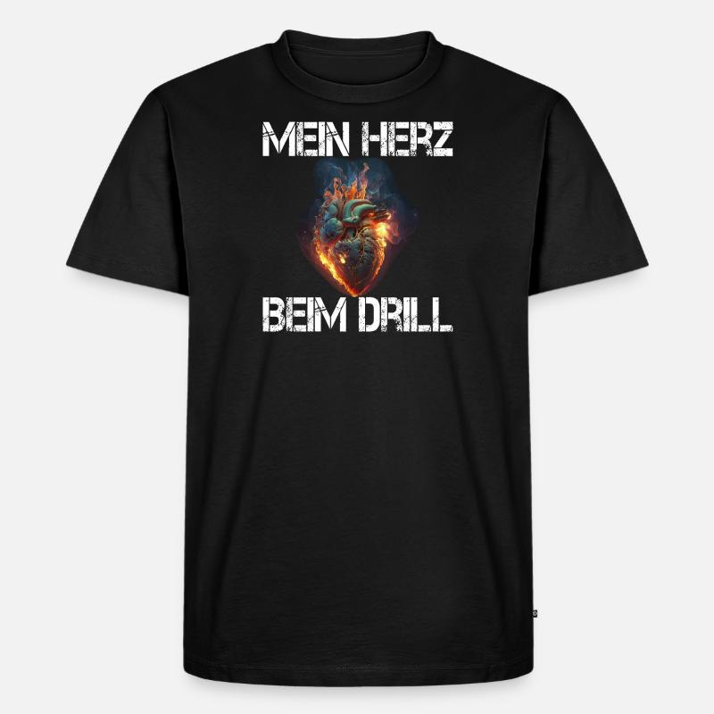 Herz Adrenalin Angeln Drillen - Männer Premium Bio T-Shirt - Schwarz