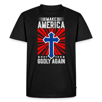 Make America Godly Again Love God's Faith - Men's Premium Organic T-Shirt - black - Front - Nico (187cm)