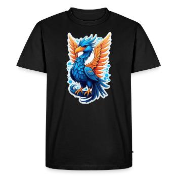 phenix - phoenix - oiseau de feu - T-shirt Premium bio Homme - noir - Devant - Nico (187cm)
