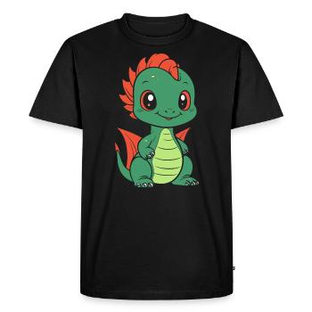 Bébé dragon - T-shirt Premium bio Homme - noir - Devant - Nico (187cm)