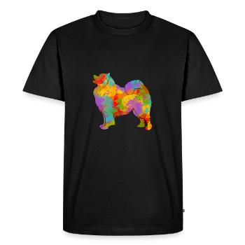 Samoyede Multicolored - Men's Premium Organic T-Shirt - black - Front - Nico (187cm)