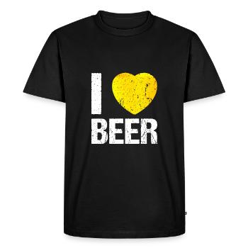 J’adore Beer Bier - T-shirt Premium bio Homme - noir - Devant - Nico (187cm)