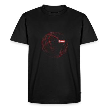 Bitcoin Blockchain Red - Men's Premium Organic T-Shirt - black - Front - Nico (187cm)