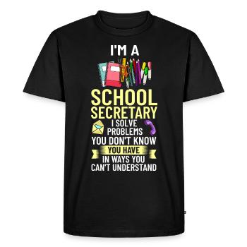 School secretary School Secretary Office staff Office - Men's Premium Organic T-Shirt - black - Front - Nico (187cm)