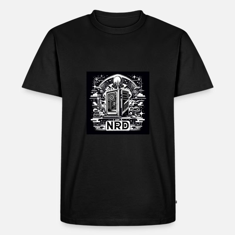 Nerd Stolz Black&White - Männer Premium Bio T-Shirt - Schwarz