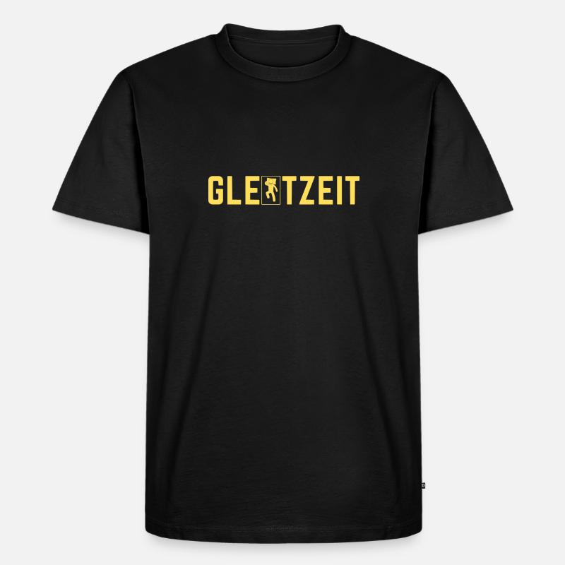 Gleitzeit - Männer Premium Bio T-Shirt - Schwarz