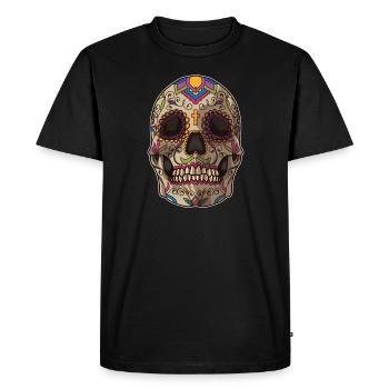 Crâne de sucre | Dia De Los Muertos Fête Mexicaine - T-shirt Premium bio Homme - noir - Devant - Nico (187cm)