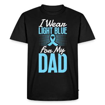 Sensibilisation au cancer de la prostate - Je porte du bleu clair pour - T-shirt Premium bio Homme - noir - Devant - Nico (187cm)