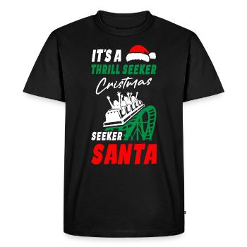 Roller Coaster Christmas - Men's Premium Organic T-Shirt - black - Front - Nico (187cm)